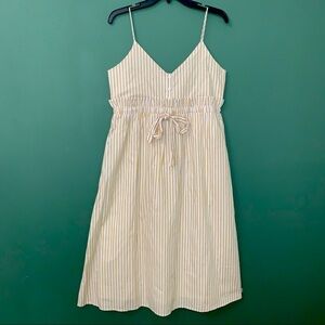 Line & Dot Striped Spaghetti Strap Cotton Dress NWT